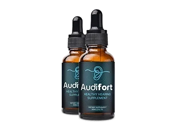 Two bottles of Audifort liquid supplement